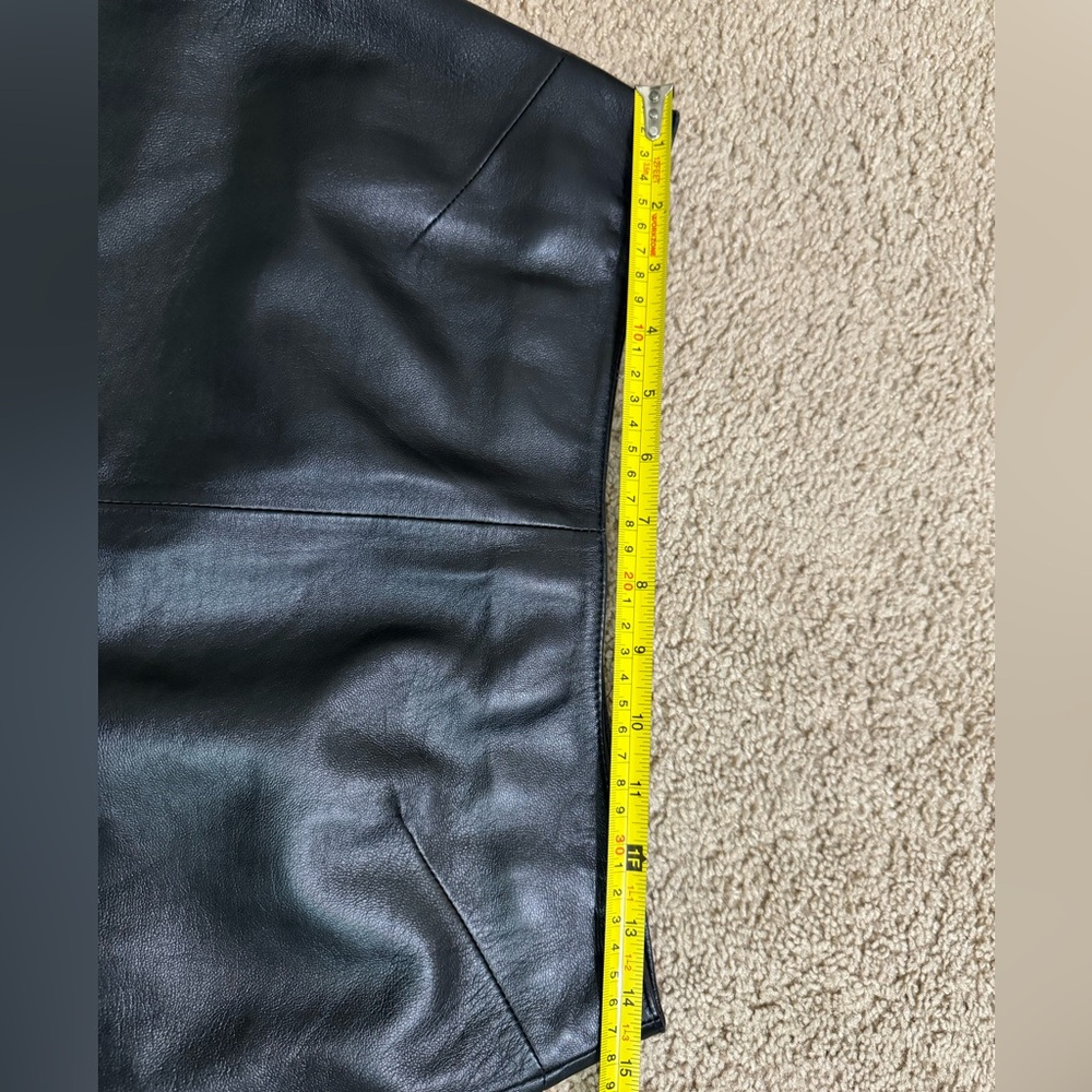 Wilsons Leather Pelle Studio Vintage Black Leather Pencil Skirt 8 - Picture 10 of 12